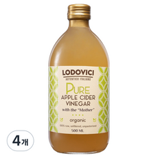 로도비치 100% 유기농 애플 사이다 비니거 식초, 4개, 500ml