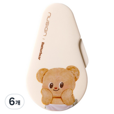 델리 버터베어 누사인 슬라이딩 수정테이프 5mm x 12m, 화이트, 6개