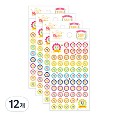 쁘띠팬시 한글상장 칭찬스티커 DA5285, 혼합색상, 12개