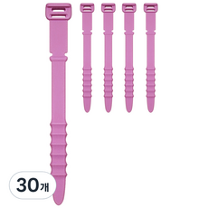 Rinablue 矽膠線材整理束帶, 30個, 玫瑰粉