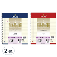 OXFORD 線圈筆記本 Letter 左翻 100張 2入 + 口袋文件夾組合, 隨機出貨, 2套