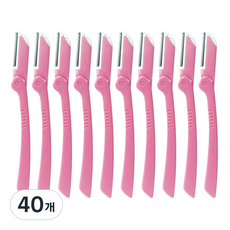 다크니스 짧은 날 눈썹 수정칼 2단, 핑크, 40개