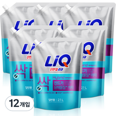 리큐 진한겔 하이브리드 플로랄향 일반용 액상세제 리필, 2.1L, 12개