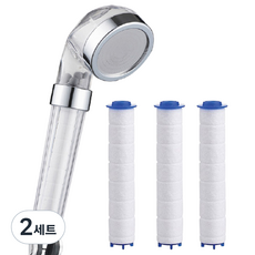 100增壓除鏽蓮蓬頭+長濾芯 4入組, 白色, 2組