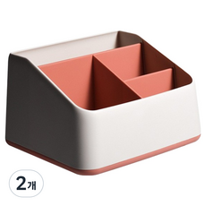 맙소샵 심플 데스크탑 미니 수납 정리 꽂이 17.2 x 15 x 10.5 cm BRP2180, 레드, 2개