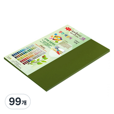 종이문화 뉴씨플레인 얇은 양면색상지 120g No 41 올리브색, 99개