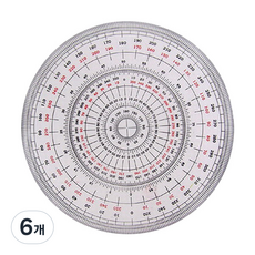아트메이트 360도 전원분도기 15cm, 혼합색상, 6개