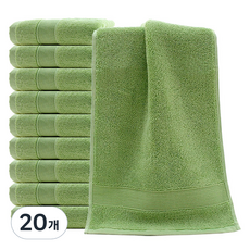 호텔수건 부드럽고 도톰한 타월 130g 32수 면사, 그린, 20개