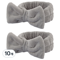 俏皮姐妹可愛洗臉髮帶, 10個, 灰色蝴蝶結