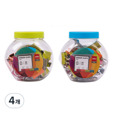 델리 네온 더블 클립 랜덤발송 E8558, 4개, 25개입, 소