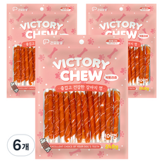견묘양품 빅토리츄 강아지 연어껌 스틱, 6개, 240g, 연어맛