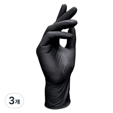 제이엔 니트릴 장갑 100p, 블랙, 소(S), 3개