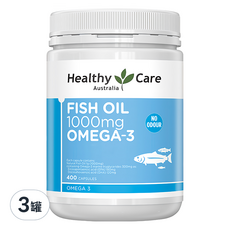 Healthy Care 澳洲深海魚油 Omega-3 膠囊 400顆, 587.2g, 3罐