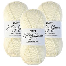 니뜨 실키얀 뜨개실 100g, 01 아이보리, 3개