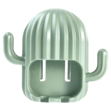 OMORY 仙人掌造型壁掛式牙刷架, 免打孔, 無痕黏貼, 抹茶綠, 1個