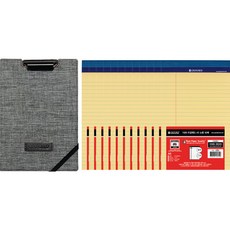 OXFORD 40頁筆記本 A5 12入+筆架式筆記本夾, 1組, 黃色(活頁紙)+隨機出貨(活頁夾)