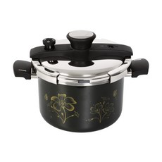 Silvat IH電磁爐 5重安全 硬質Absolute一鍵式壓力鍋 10人份, 黑色, 5.5L