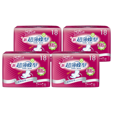 Carnation 康乃馨 透氣超薄衛生棉 量少, 18cm, 20片, 4包