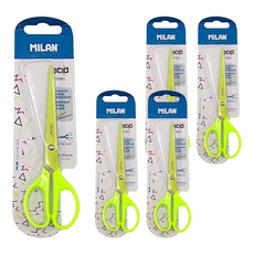 MILAN 極細精密事務剪刀 17cm, 黃色, 5個