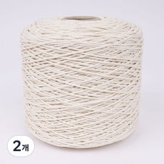 Gongjakpyo 純棉無色筒紗24股編織線, 單一顏色, 2個
