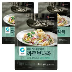 청정원 베이컨 앤 까망베르 까르보나라 스파게티소스, 250g, 3개