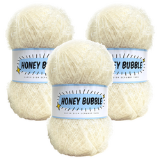 니뜨 허니버블 수세미 뜨개실 90g, 3개, 02아이보리