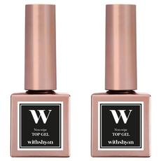 Withshyan 免清鑽石美甲上層凝膠, 透明, 10g, 2瓶