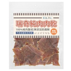 RICH.C 瑞奇 純肉肉乾量販包 雞胸肉片 100%純肉製成 無添加防腐劑 不添加澱粉及肉粉, 雞胸肉, 350g, 1個