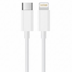 FUGU USB-C to Lightning 高速充電線 PD20W快充 iPhone/iPad/iPod適用, 2m, 白色, 1條