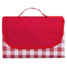 防水防潮野餐墊 可折疊地墊, 格紋紅