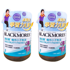 BLACKMORES 澳佳寶 機伶小子濃縮魚油 膠囊食品 無糖配方 覆盆莓 + 柳橙風味, 1.2g, 30顆, 2罐