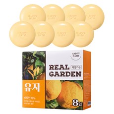 HAPPY BATH Real Garden柚子維他命香皂, 8個, 90g