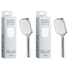 DOOJIN 不易殘留水痕方形手持式蓮蓬頭 S300, 白色, 2個