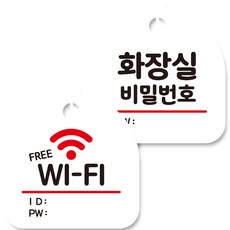 Mongki Deco掛式告示牌 白色 2種組, 提供無線網路+廁所密碼, 1組