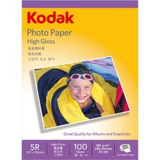 KODAK 柯達 高光相紙 180g 100入, 1盒, 5*7吋