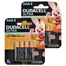 DURACELL 金頂 ULTRA超能量 鹼性電池 AAA 4號, 8顆, 2組