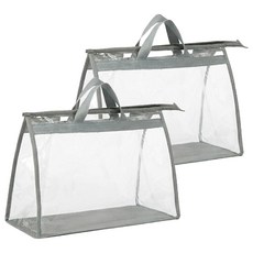 透明包包防塵收納袋 灰色, M, 2個裝, 1組