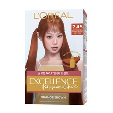 로레알파리 엑셀랑스 파리지앵 시크 라이트닝 톤업 염모제, 7.45호 오렌지브라운, 1개