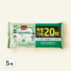 상하치즈 유기농 어린이치즈 20매 3STEP, 360g, 5개