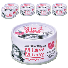 MIAWMIAW 妙喵 片狀貓罐頭, 鮪魚 + 蟹肉, 70g, 6罐