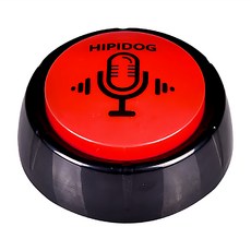 hipidog 嬉皮狗 寵物點餐鈴訓練按鈕 有趣益智訓練 可重複錄音 音質清晰 環保材質耐磨耐用, 紅色, 1個