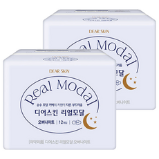 DEAR SKIN 真莫代爾衛生棉, 夜用型(33cm), 12片, 2包