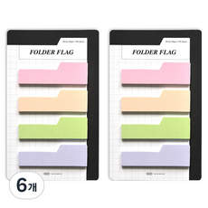 플레픽 코멘터리 플래그 점착식 메모지, 폴더아이스크림, 80매, 6개