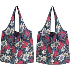 리얼피키 접이식 휴대용 간편 쇼핑백, 플라워1 + 랜덤발송, 2개
