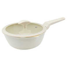 CooK&CooK Verona 多功能陶瓷單柄鍋 附鍋蓋, 20cm, 奶油象牙白, 1個