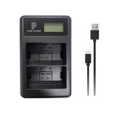PURE CLEAR Canon用電量顯示USB雙槽充電器, LP-E6