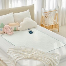 agazzang Duralon 竹纖維雙面嬰兒涼感防水墊, 1個, 純淨白