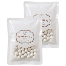 Cookingstory Lux Pearl巧克力裝飾物 珍珠白, 50g, 2個