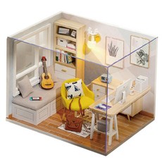 KkomiDEAL DIY 袖珍屋 小型 12 陽光書房 + 製作工具, 混合色, 1個