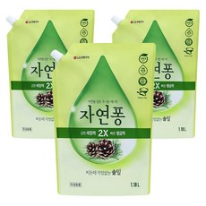 [비건라이프] 자연퐁 찌든때 걱정없는 주방세제 솔잎 리필형, 1.18L, 3개